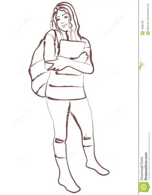 女学生形象简笔画
