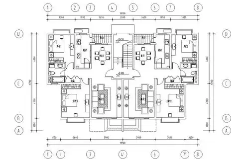经典多层住宅楼户型设计图