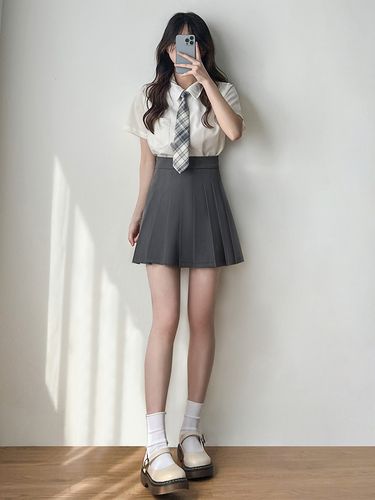 百褶裙女jk半身裙短裙春夏2022新款小个子学生高腰裙子显瘦a字裙
