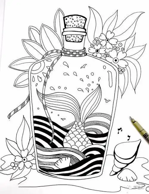 简笔画中点面线的画法