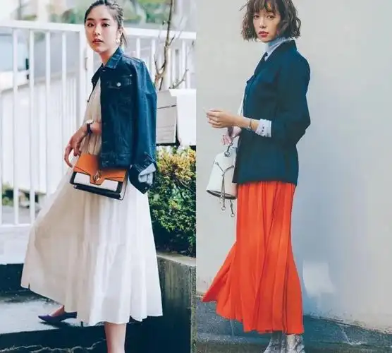 牛仔外套 裙子,才是今年春天的"超美"搭配!时尚还显瘦