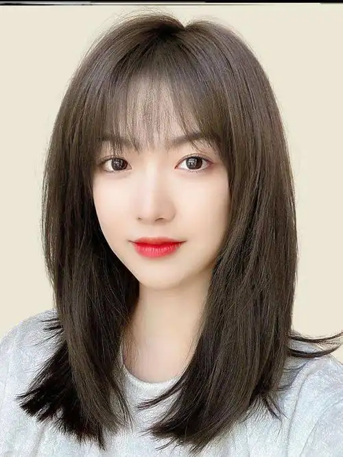 中长发女生假发短发假发短发女减龄真发全真人发2021年时尚新款发型
