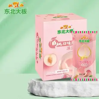 东北大板白桃口味脆皮冰淇淋70g4支套装家庭量贩装生鲜冷饮冰激凌