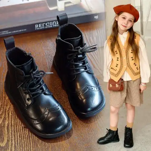 小米步女童短靴2021秋季新款儿童马丁靴公主靴春秋单靴小女孩靴子