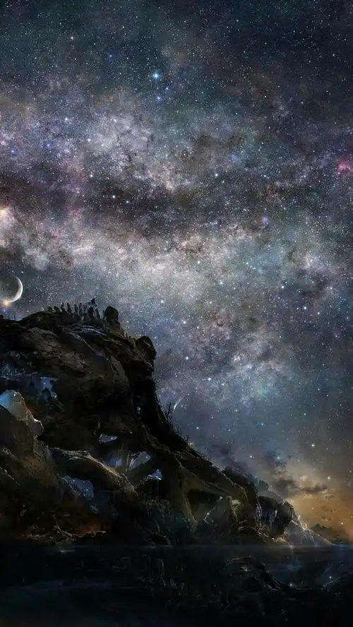 黑夜天空h5背景素材