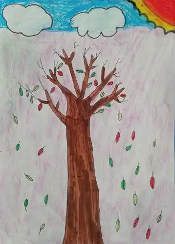 南京市钓鱼台小学二年级学生《秋天的样子》绘画作品展