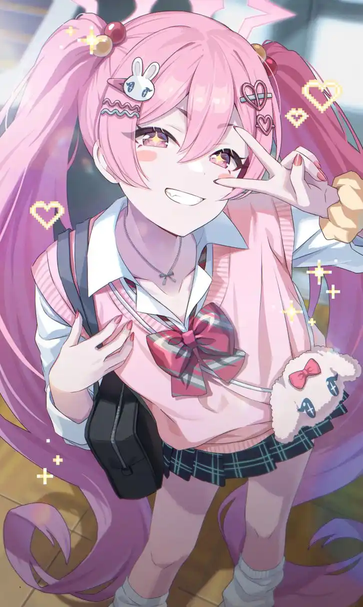 可爱的粉毛美少女黑崎小雪 画师:momoimon#百度秋冬打卡挑战赛# #我爱