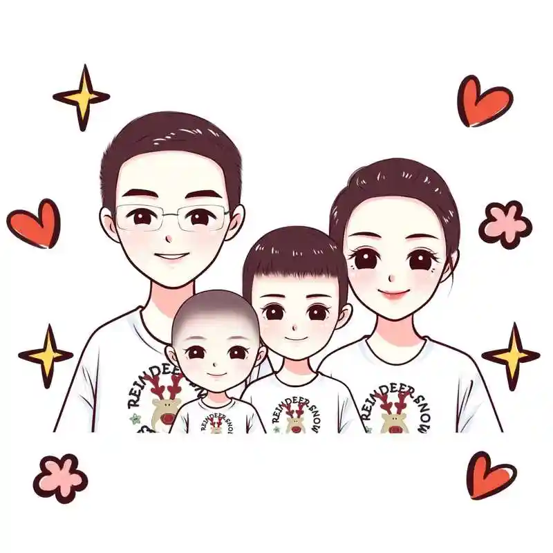 亲子头像设计,母子,一家三口,四口微信头像,总有你喜欢的