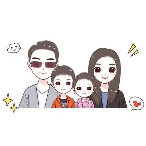 努力迎接幸福十月全家福一家三口四口头像