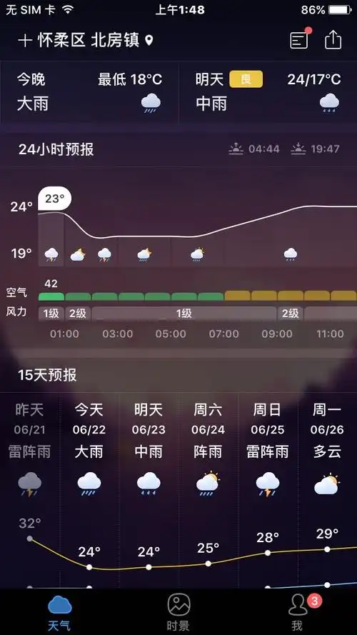 北京市怀柔区天气预报