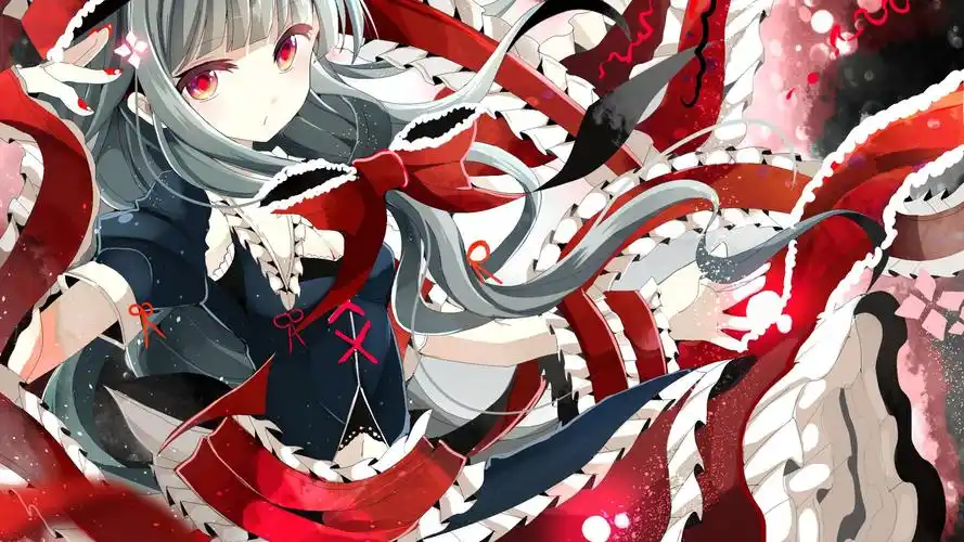 女孩,红眼睛,长发,可爱好看动漫女生桌面壁纸