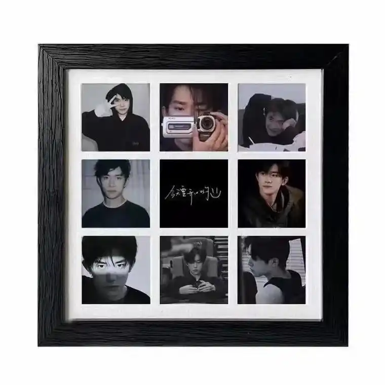 王源/王俊凯/易烊千玺相框周边照片九宫格(93 选黑框/原木 - 抖音