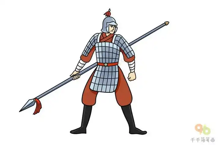 中国古代士兵的简笔画
