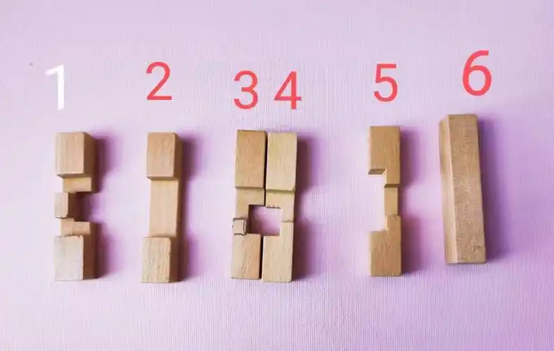 孔明锁6根拼法图6根孔明锁拼法图解