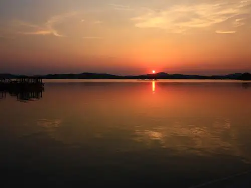 蠡湖唯美夕阳风景图片桌面壁纸