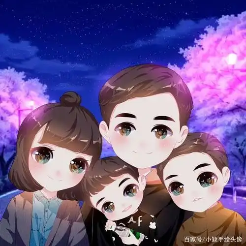 幸福,从头像就能看出来,一家三口,四口头像