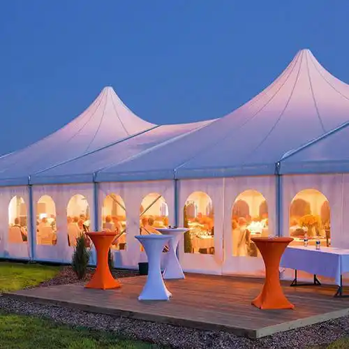 【欧式尖顶帐篷 户外商用大型活动车展棚子 防晒遮阳白色帐篷 婚礼篷