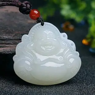 正品和田玉佛公吊坠 男女款玉佛 a货玉石弥勒佛玉坠送证书