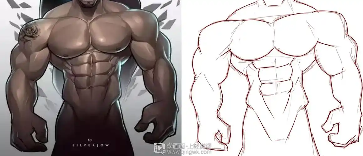 作业:如何学画手绘动漫人物之男性肌肉画法与训练技巧 - rh-9-126