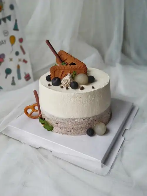 6寸ins简约风奥利奥咸奶油动物奶油蛋糕