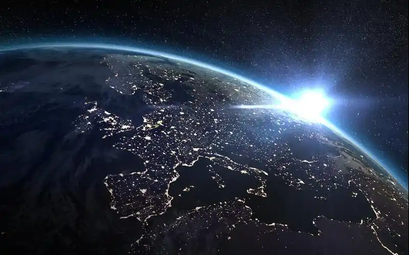 美翻太空俯瞰星球之光高清电脑壁纸太空星球地球太阳