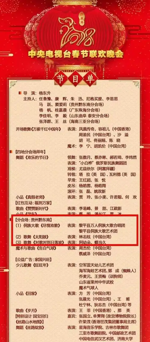 央视春晚完整节目单出炉贵州分会场几点亮相有哪些节目抢先看春晚央视