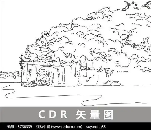 桂林象鼻山线描 装饰图片_背景墙|装饰画_编号8736339_红动中国