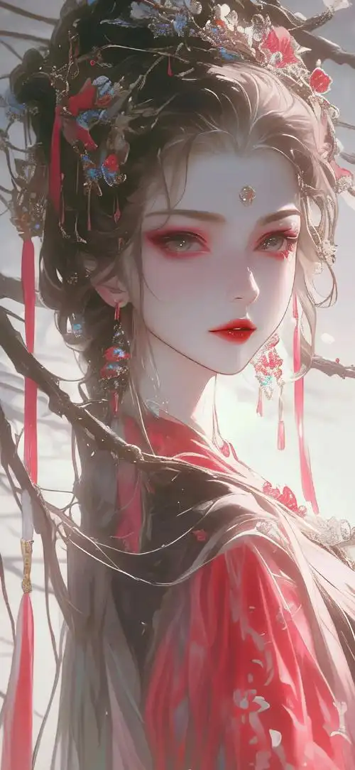 壁纸#古风美人插画壁纸分享|清冷孤绝