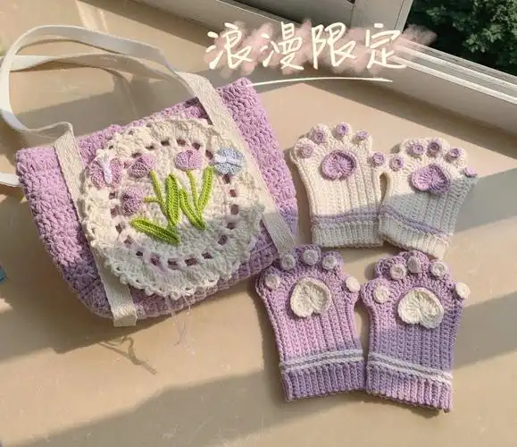 可爱猫爪半指手套附超详细图解