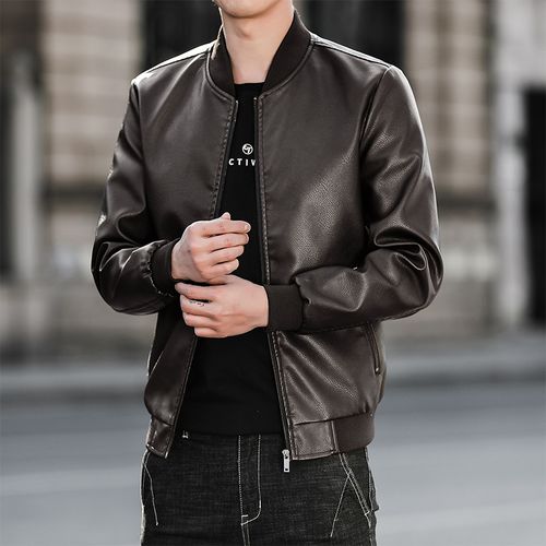 男休闲外套春秋皮夹克青年