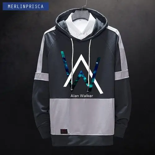 艾伦沃克男女电音alanwalker周边青少年学生卫衣外套衣服 灰色2 m