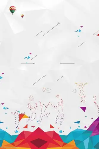 手绘线条背景青春校园背景素材