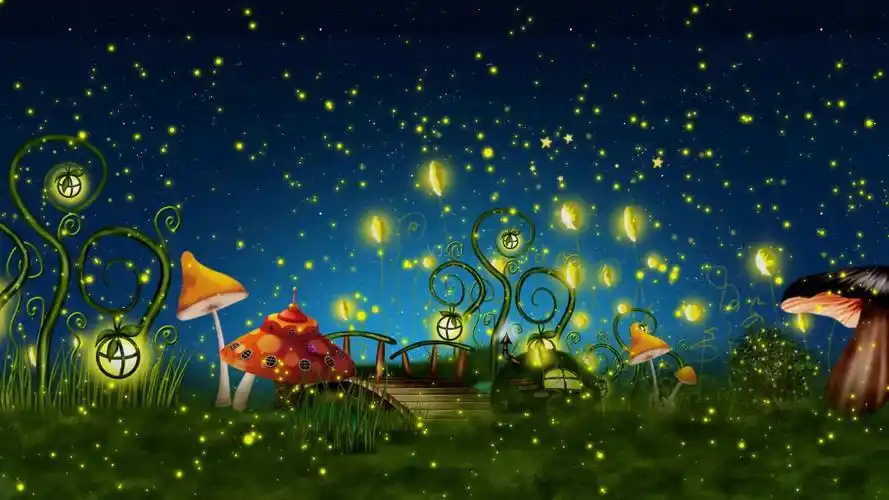 虫儿飞萤火虫星光童话星森林唯美led背景