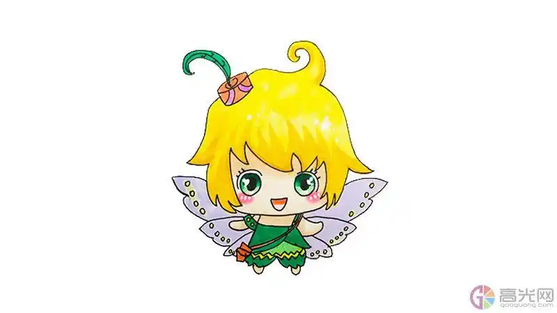 带翅膀的小精灵怎么画