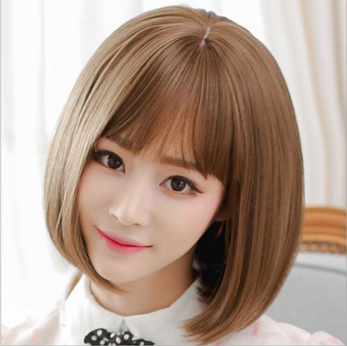 假发女齐刘海短发bobo波波时尚蓬松空气刘海全日常整顶假发
