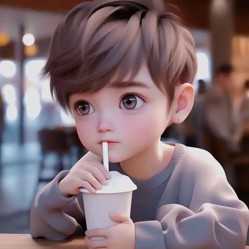 奶茶头像.#萌娃漫画头像 #q版小人也太萌了 #高清图片 # - 抖音