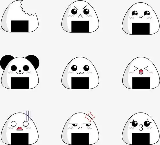 9款可爱三角饭团图标矢量素材