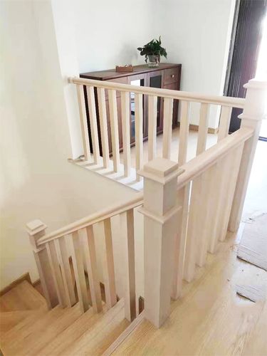 橡胶木等实木楼梯扶手立柱简约现代室内阁楼复式别墅家用上海定制