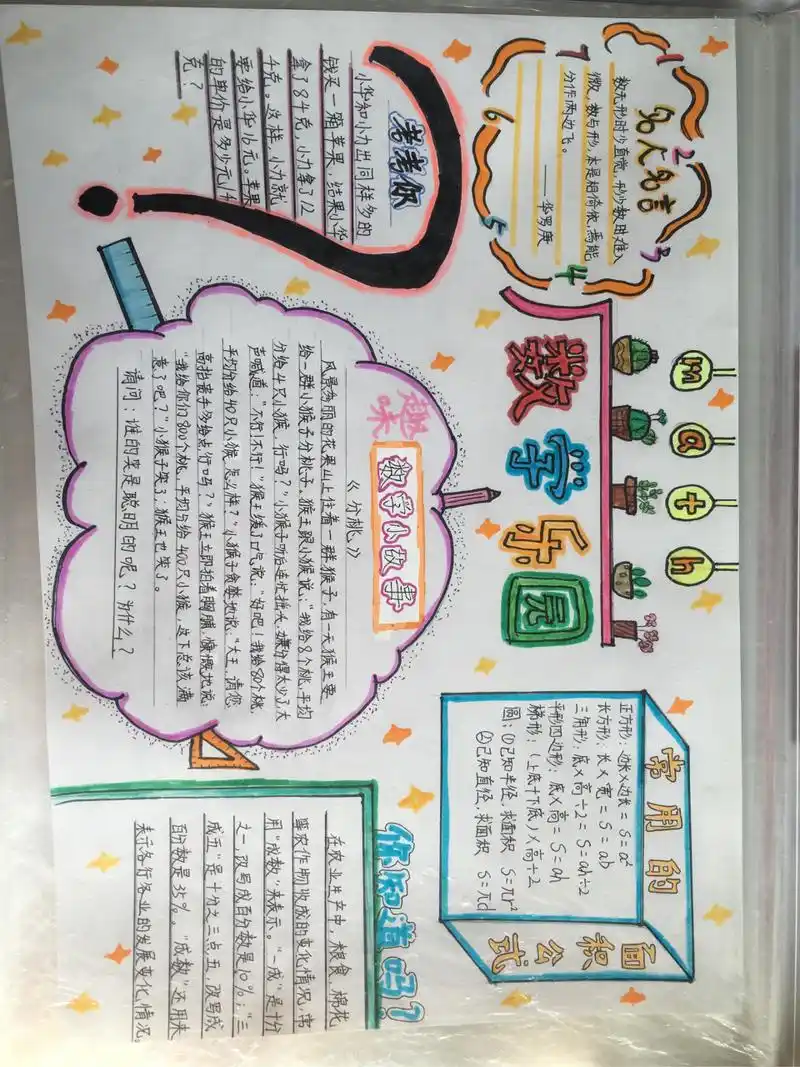 六年级数学手抄报