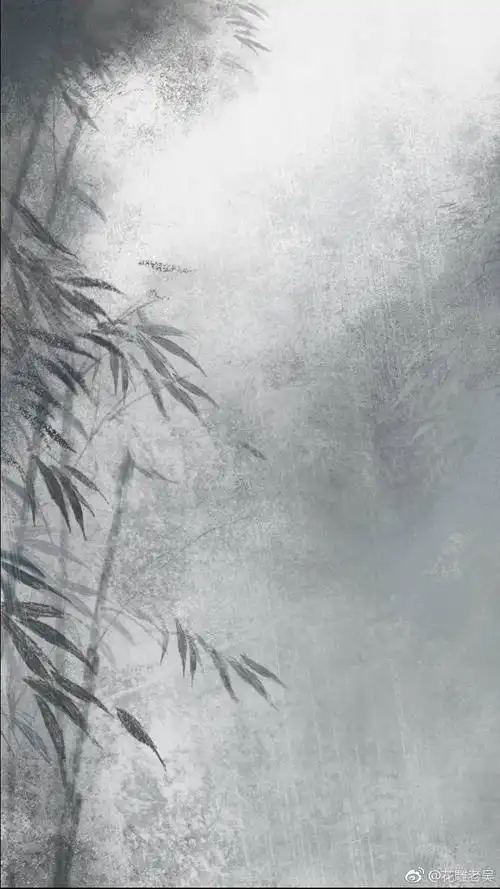 古风竹林唯美画师花雕老吴