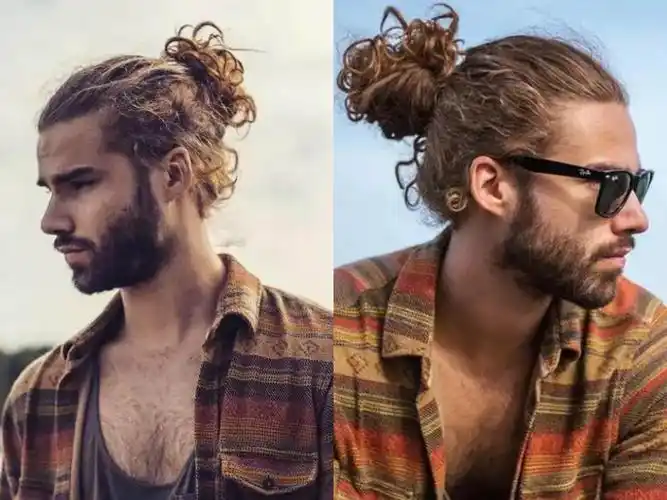 man到爆的男生丸子头发型图片