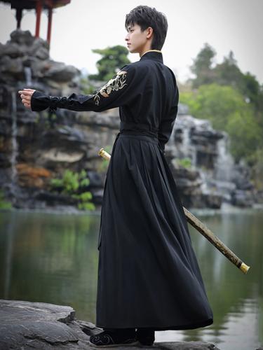 汉服男古风武侠剑客大码中国风公子春秋古装日常学生班服表演套装