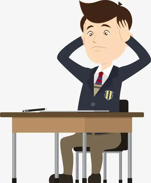 考试苦思冥想学生