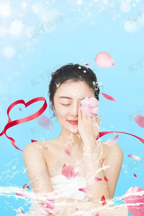 医美脸部皮肤护理简约背景