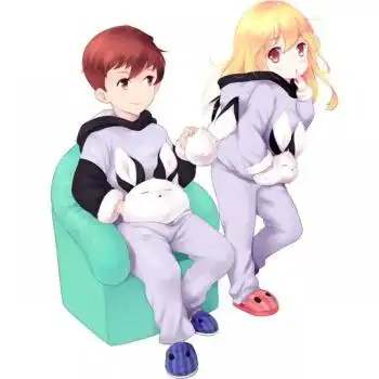 秋冬季珊瑚绒情侣睡衣女长袖加厚可爱卡通韩版法兰绒男家居服套装 连