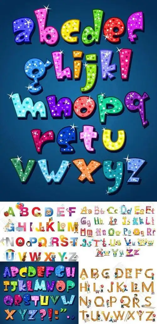 小写英文字母矢量图