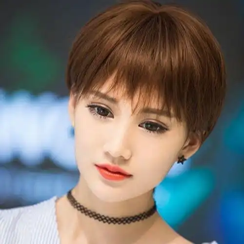 假发男女短发短碎发时尚蓬松自然假发带韩国圆脸波波头发套短卷发