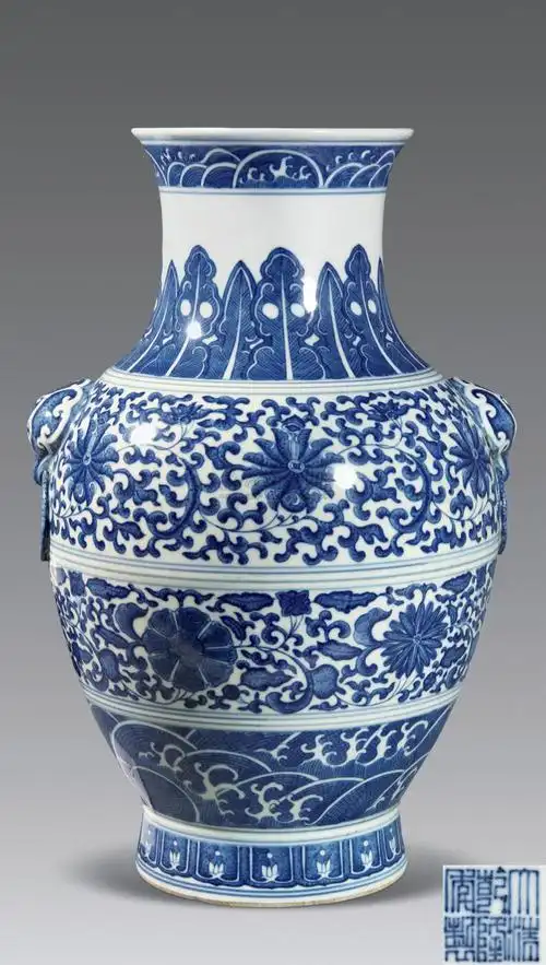 【清光绪 青花缠枝莲纹铺首尊】拍卖品_图片_价格_鉴赏_清代青花瓷器