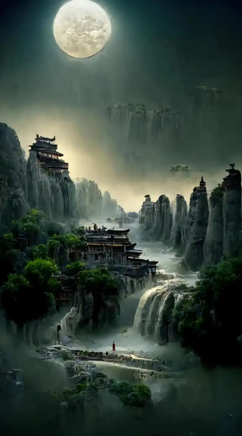 月上人间空百世,日下山河度余年#古风 #传统文化 #国风古 - 抖音