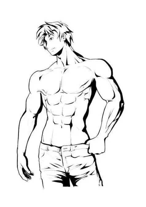 男性简笔画●男性人物简笔画●肌肉简笔画●简笔画肌肉●肌肉女简笔